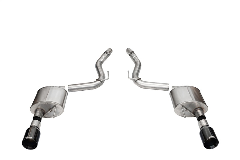 Ford Mustang Performance Exhaust - Dual Rear Exit - CORSA Performance - Axle-Back Sport with 4.5in Straight Cut Black PVD Tips - Black - `24-`27